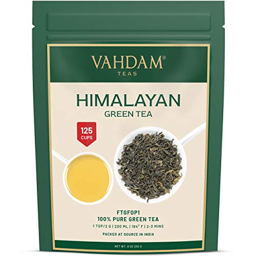 Vahdam, Green Tea Leaves From Himalayas 100+ Cups 9Oz Bag - 10