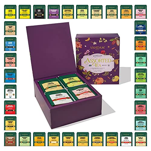 Vahdam, Assorted Tea Bags Sampler - 25 Flavors, 25 Tea Bag | Tea