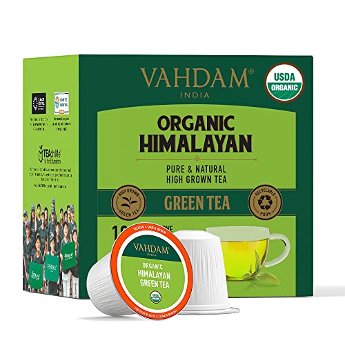 VAHDAM, Organic Himalayan Green Tea K Cup 18 Pods USDA Organic...