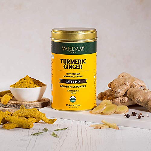 Vahdam, Organic Turmeric + Ginger Latte, 40 Cups 3.53 Oz | Usd