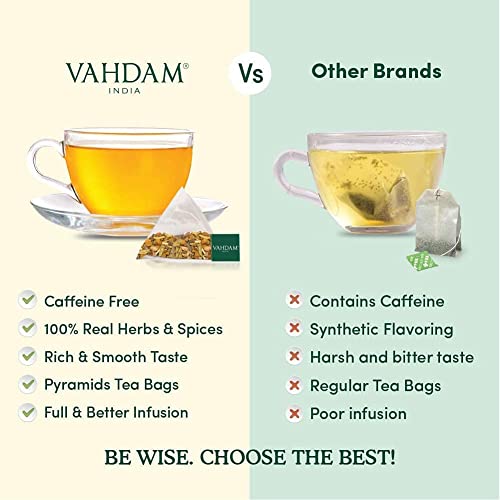 VAHDAM, Organic Turmeric Moringa Superfood Herbal Tea Bags 15 P...