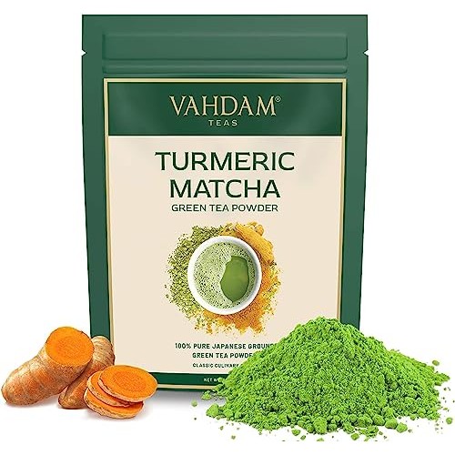 VAHDAM,Turmeric Matcha Green Tea Powder 25 Cups/1.76oz With Cu...