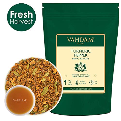 Vahdam, Turmeric Pepper Spice Chai Tea 100 Cups | Indias Anci