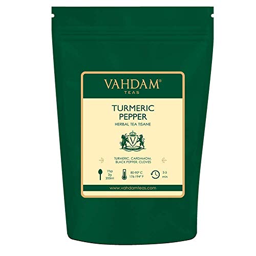Vahdam, Turmeric Pepper Spice Chai Tea 100 Cups | Indias Anci