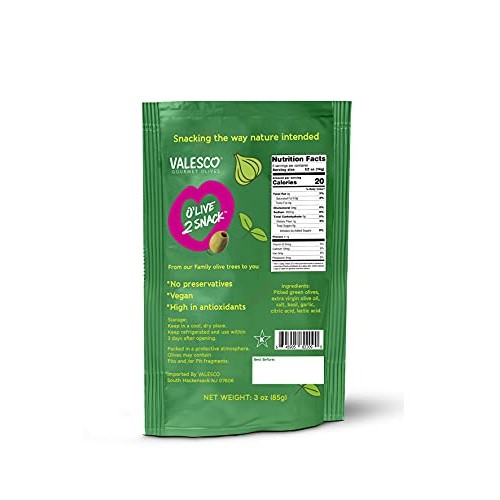 Valesco, Olive 2 Snack Pitted Olives Variety Pack, 6 Flavors, 3