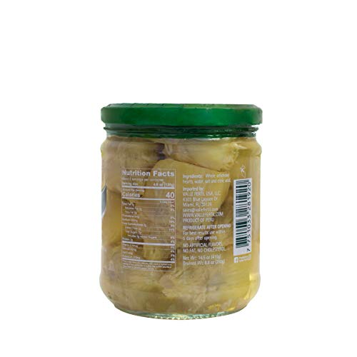 Valle Fertil Whole Artichoke Hearts In Water 14.4 Oz 410 G Gl