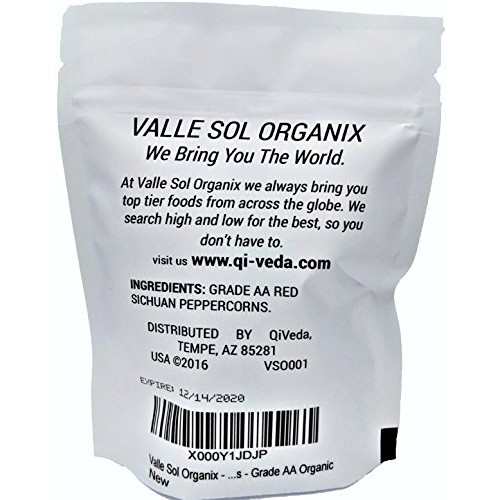 Organic Red Sichuan Peppercorns Whole - 2 Oz - Grade Aaa Non-Gmo