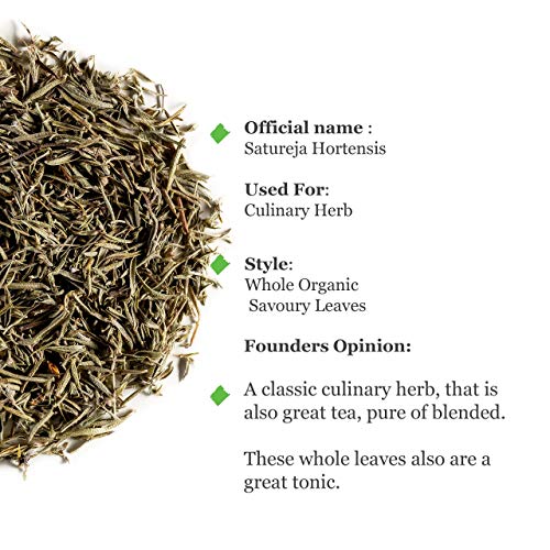 Savory Organic Culinary Whole Herb - Quality Savoury Leaf - 100G