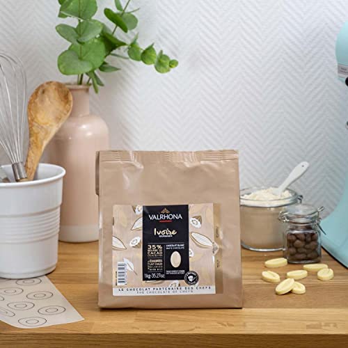 Valrhona Premium French Baking Creamy White Chocolate Discs Fev...