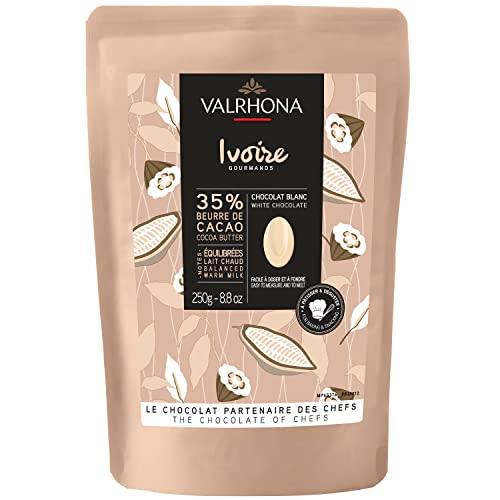 Valrhona Premium French Baking Creamy White Chocolate Discs Fev...