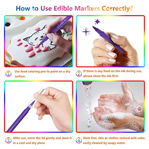 Food Coloring Marker Pens Valuetalks 9Pcs Edible Markers Food Gr