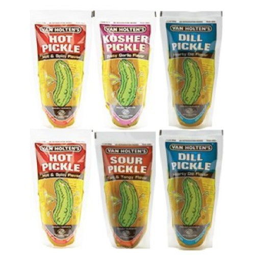 Van Holtens Pickle-In-A-Pouch Variety Pickle Sampler 6 Pickles