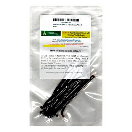 Vanilla Products Usa 10 Tahitian Near Gourmet Grade A/B Vanilla