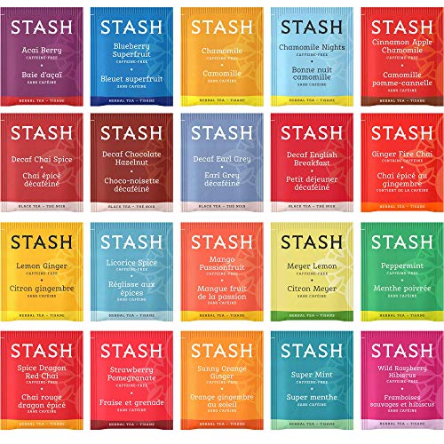 Stash Tea Herbal Decaf Sampler Gift Box Variety Pack 40 Count 20