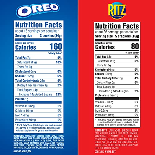 Oreo Cookies &Amp; Ritz Crackers Variety Pack, Family Size, 3 Packs