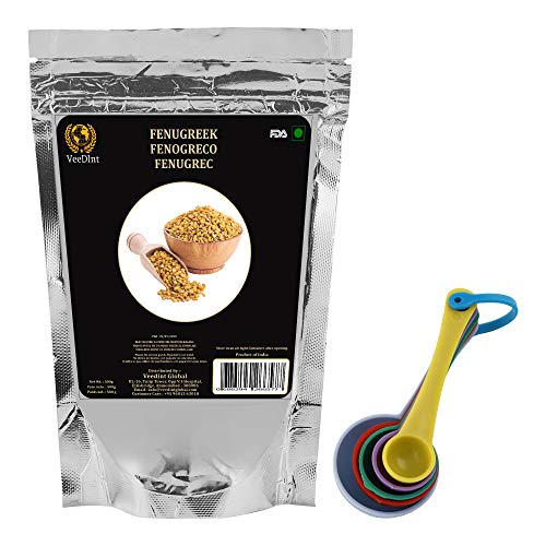 Veedint Fenugreek Seed Whole, 1.1 Pound Pack, Methi Seed, Vegan,