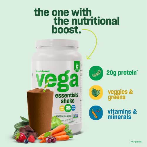Vega Essentials Vegan Protein Powder Chocolate 17 Servings - S... Vega Essentials Vegan Protein Powder Chocolate 17 Servings - S...