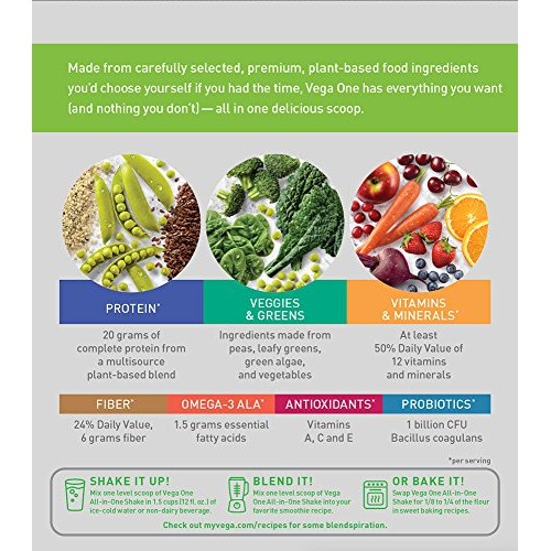Vega One All-In-One Nutritional Shake Vanilla Chai Tub, 30.8Oz