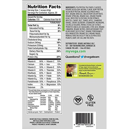 Vega One All-In-One Nutritional Shake Vanilla Chai Tub, 30.8Oz