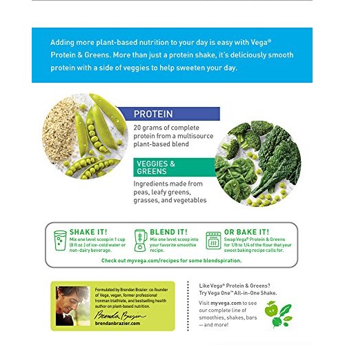 Vega Protein And Greens Vanilla 25 Servings, 26.8 Ounce - Vega