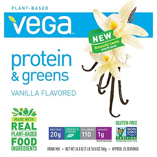 Vega Protein And Greens Vanilla 25 Servings, 26.8 Ounce - Vega