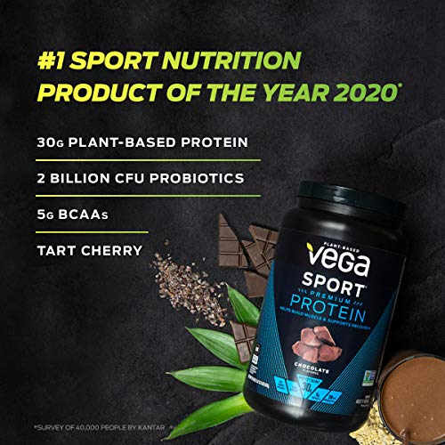 Vega Sport Premium Protein Powder, Berry, Plant Based Protein Po