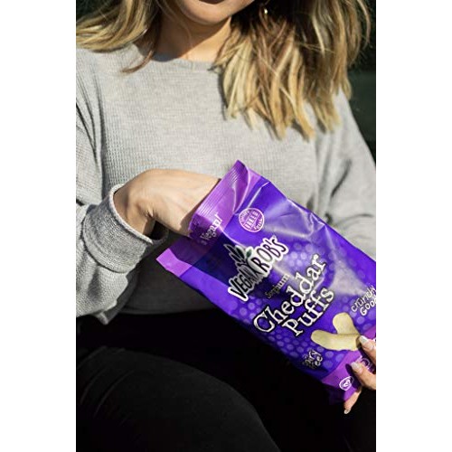 Vegan Robs Puffs, Dairy Free Cheddar, 3.5 Ounce 6 Count, Glut