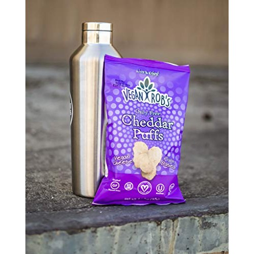 Vegan Robs Puffs, Dairy Free Cheddar, 3.5 Ounce 6 Count, Glut