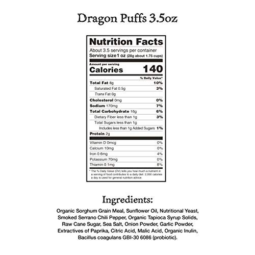Vegan Robs Puffs, Probiotic Dragon, 21 Oz