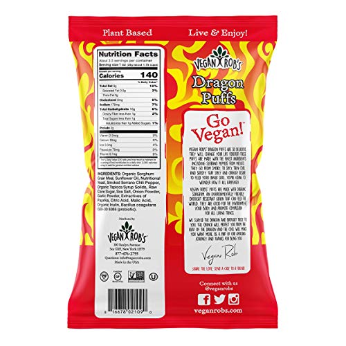 Vegan Robs Puffs, Probiotic Dragon, 21 Oz