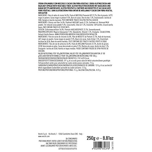 Venchi - Suprema Hazelnut Chocolate Spread -70% Sugars, 8.81 oz ...