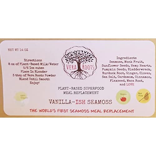 Vera Roots Seamoss Meal Replacement Shake - Vanilla-ish - Vegan,...