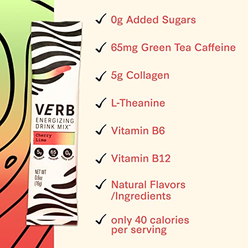 Verb Energy Drink Mix Packets - Cherry Lime - Caffeine from Orga...
