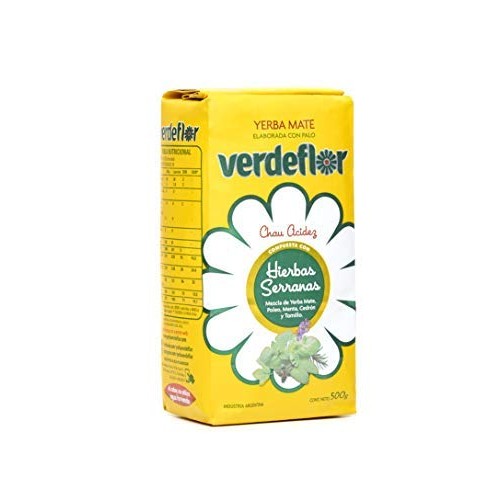Flavored Yerba Mate Verdeflor - Hierbas Serranas Mint And Herbal