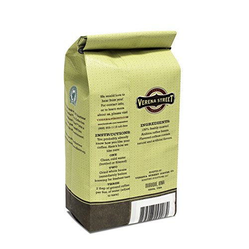 Verena Street 12 Ounce Whole Bean Coffee, Light Medium Roast, Lo