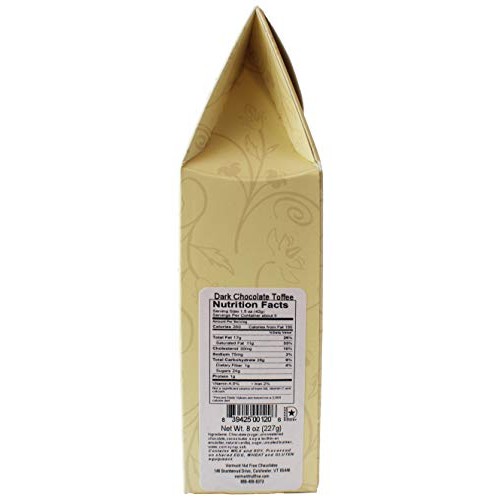 Vermont Nut Free Chocolates Toffee Dark Chocolate 8 Ounces