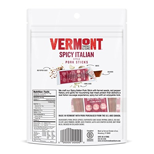 Vermont Smoke &Amp; Cure Mini Meat Stick Go Packs, Pork, Antibiotic
