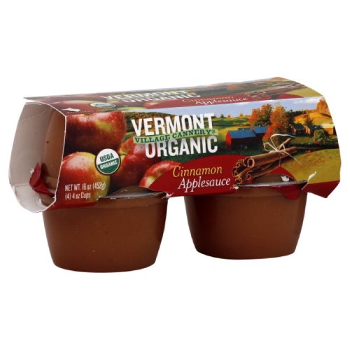 Vermont Village Applesauce Cups Cinnamon, 16-Ounce Pack Of 6