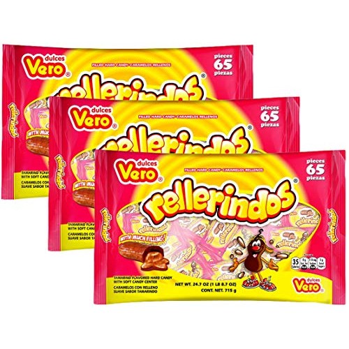 Vero Mexican Tamarindo Candy Rellerindos - 65 Count 3 Pack