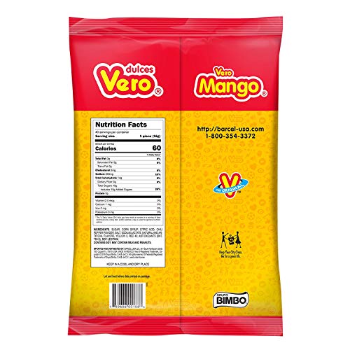 Vero Mango, Chili Covered Mango Flavored Lollipops, 40 Pieces