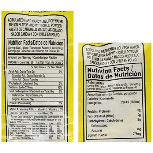 Vero Rebanaditas Paletas Sabor Sandia Hard Candy Chili Covered L