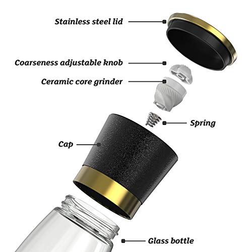 Salt And Pepper Grinder 1Pcs Vevok Chef Adjustable Ceramic Sea S