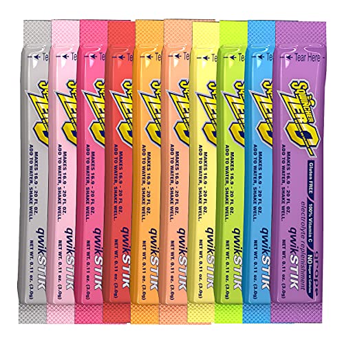Sqwincher Zero 10 Flavor Qwik Stik Assorted Case Of 500 Sugar-