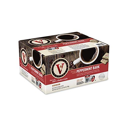 Victor Allens Coffee Peppermint Bark K Cups, 80 Count Compatib