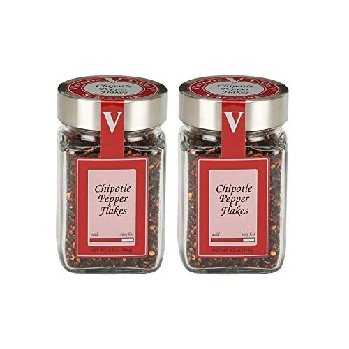 Chipotle Pepper Flakes - Two 4.2 Oz. Jars- Adds Smoky Heat To Re