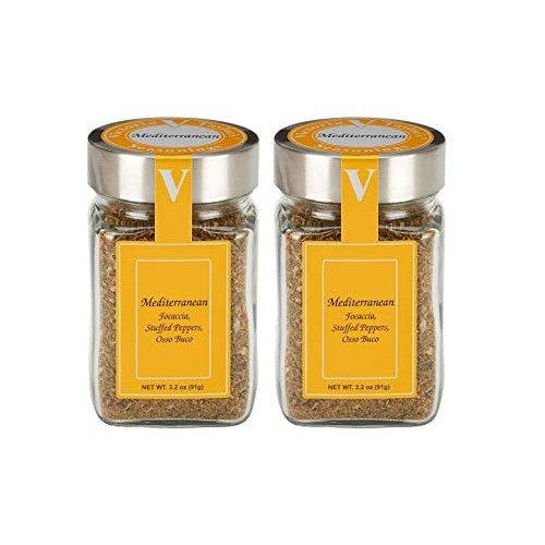 Mediterranean- Two 3.2 Oz. Jars -Add Flavor To Chicken, Vegetabl