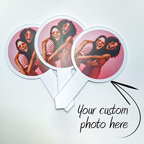 100 Pack Of Custom Photo Cupcake Toppers, Plastic Personalized C