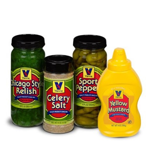 Vienna Chicago-Style Condiment Kit 1 Jar Yellow Mustard, 1 Jar...