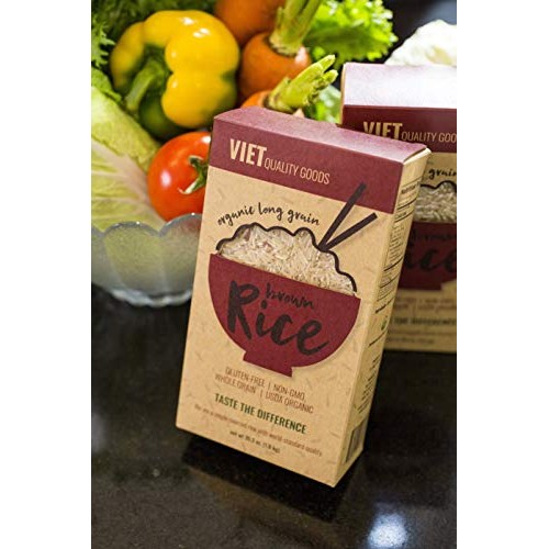 Viet Quality Goods Organic Rice - Long Grain Brown Jasmine Rice,