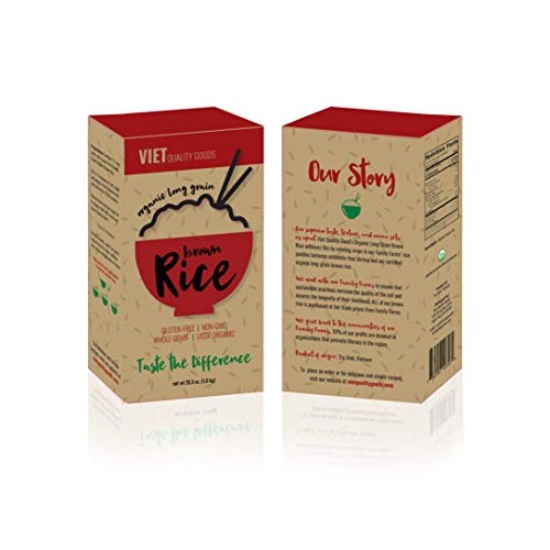 Viet Quality Goods Organic Rice - Long Grain Brown Jasmine Rice,